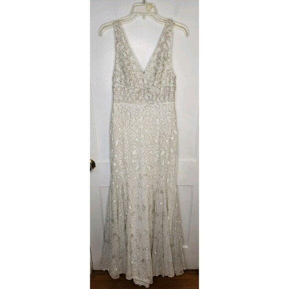 Mac Duggal Dresses & Skirts - Mac Duggal Embellished Beaded Gown W/ Slight Brush Train White 10814 Size 2 New